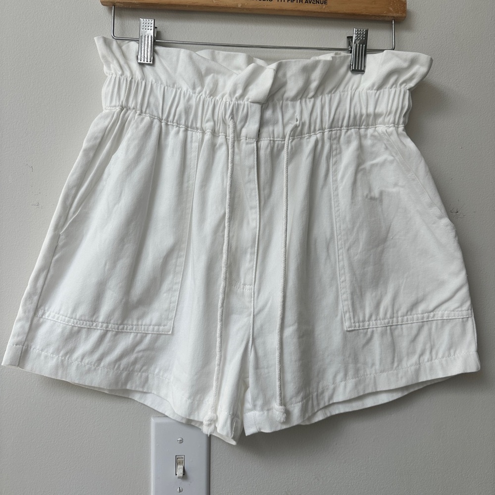 Emory Park Womens Shorts Size Small White Paper Bag Pockets‎ Spring Essential